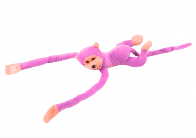 Mascotte en peluche singe avec son rose 60 cm