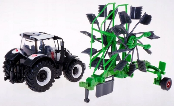 Tracteur Bburago Farm 10cm avec Remorque - Valtra N174 - Remorque Basculante