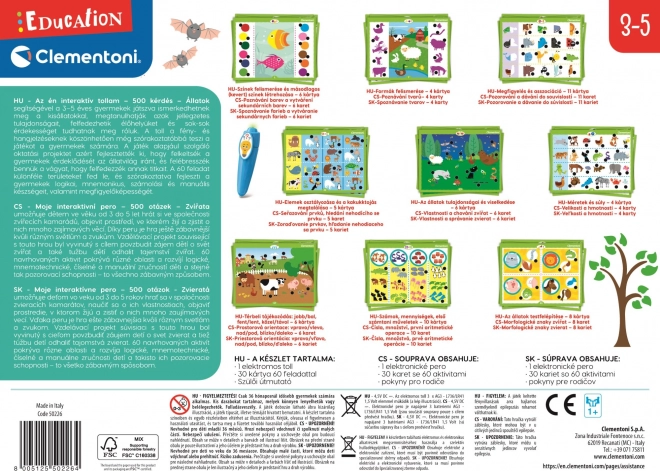 CLEMENTONI Jeu éducatif : mon stylo interactif 500 quiz