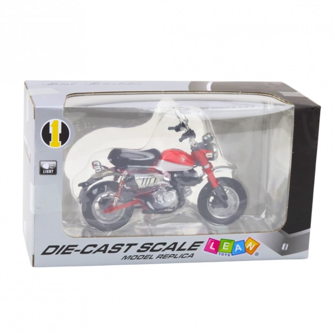 Moto rétro en métal rouge 1:12