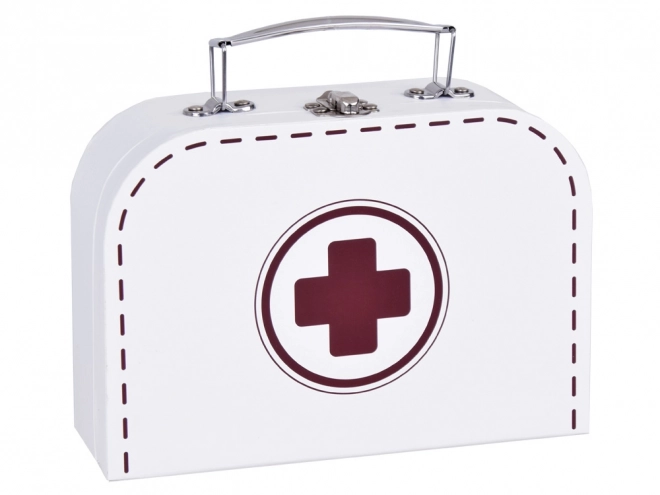 Petit médecin Trousse de premiers secours en bois Stéthoscope Seringue ZA5263