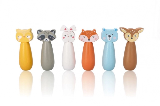 Quilles en bois animaux de la forêt