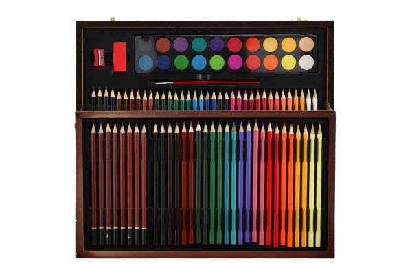 Coffret de peinture Art en valise en bois - 91 pièces