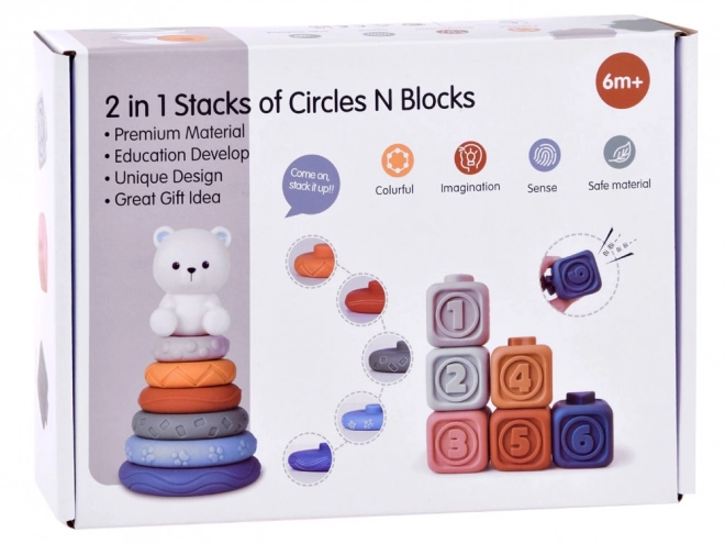 Blocs sensoriels pyramidaux puzzle melon avec ours ZA4819
