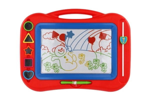 Tableau magnétique rouge avec tampons