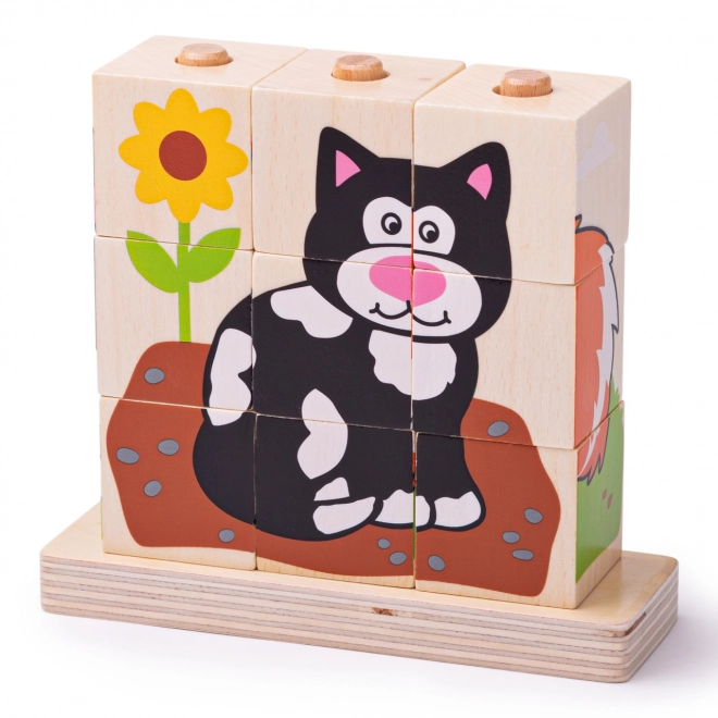 Cubes d'empilage Bigjigs Baby Animaux