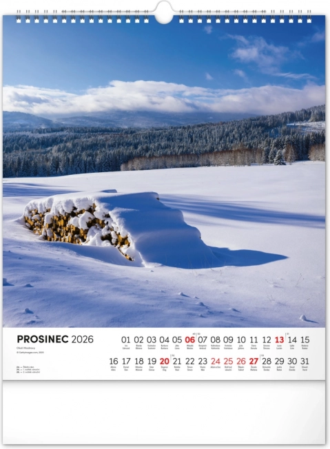 Calendrier mural Šumava 2026