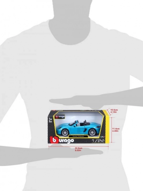 Bburago 1:24 Porsche 718 Boxster Bleu