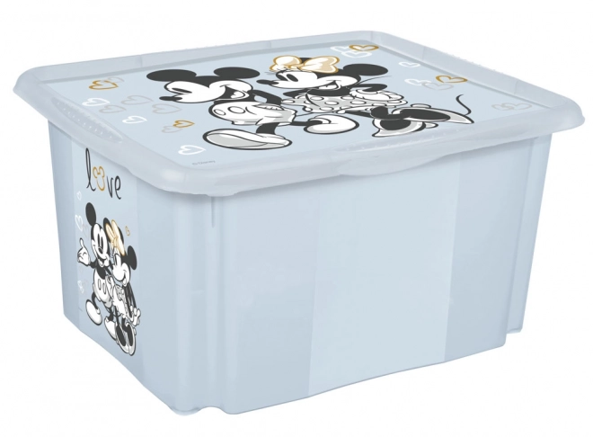 Boîte de rangement avec couvercle petite Mickey bleue
