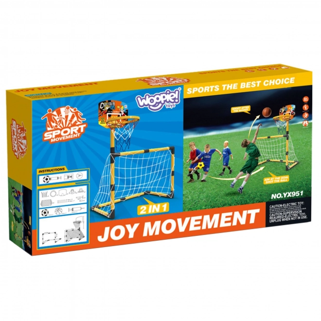 Woopie ensemble sportif 2-en-1 panier de basket et but de football