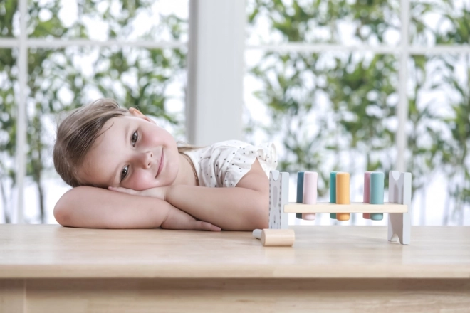 VIGA PolarB Banc en bois avec marteau – Jouet Montessori