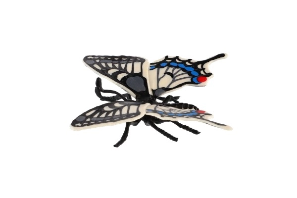 Papillon tropical Papilio/Machaon en plastique 8cm en sachet