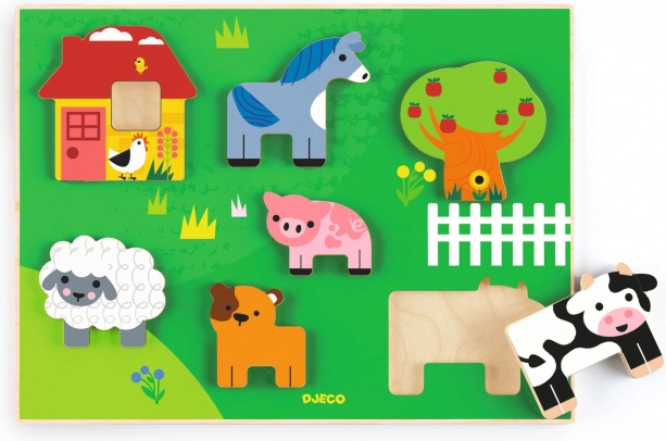 Puzzle encastrable en bois Ferme