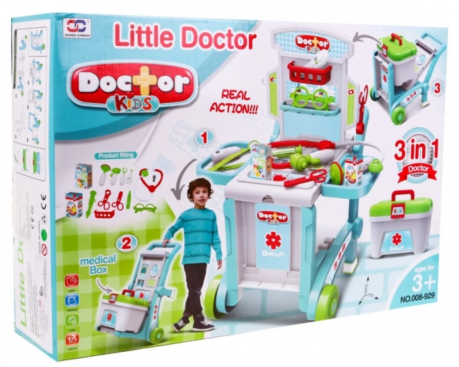 Cabinet médical portable pour enfants 3+ Valise + table + 2 types de chariots + accessoires