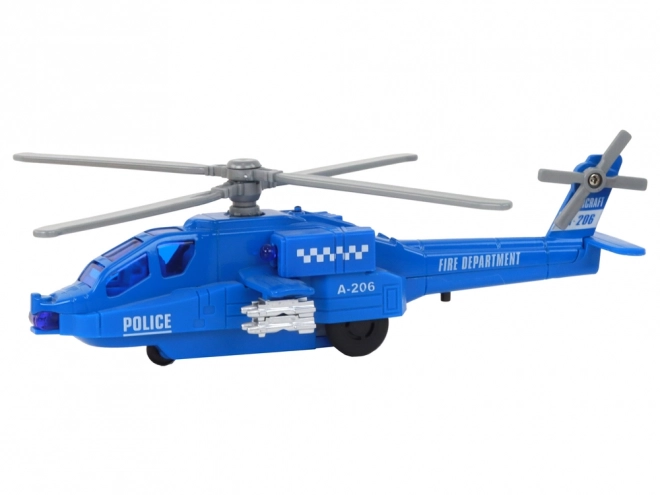 Hélicoptère de secours en aluminium avec son et lumières intégrés