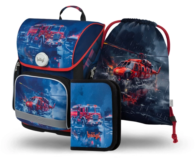 Set scolaire sauveteurs : cartable, trousse et sac