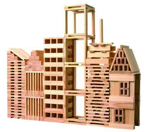Blocs de construction en bois pour enfants - 250 pièces