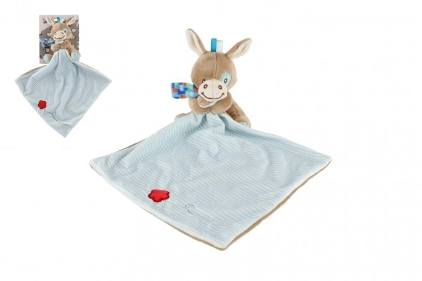 Âne en peluche avec couverture 25x25 cm
