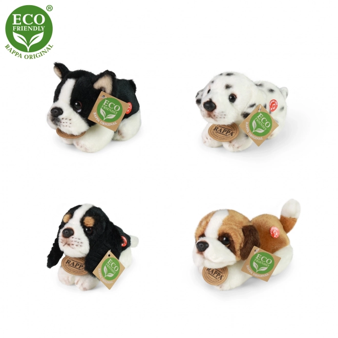 Chien en peluche allongé avec son 15 cm ÉCOLOGIQUE