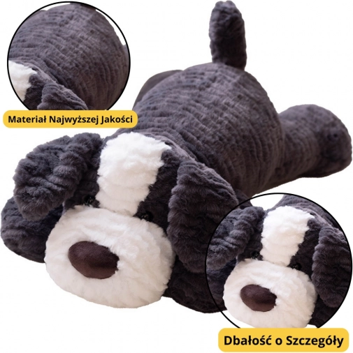 Chien en peluche gris foncé 30 cm