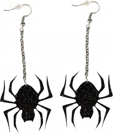 Boucles d’oreilles pendantes avec araignée pour Halloween et sorcières