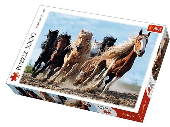 Puzzle Chevaux au Galop 1000 pièces 68,3x48cm dans boîte 40x27x6cm
