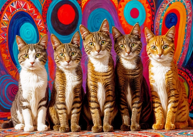 Puzzle Cinq Chats 1000 pièces