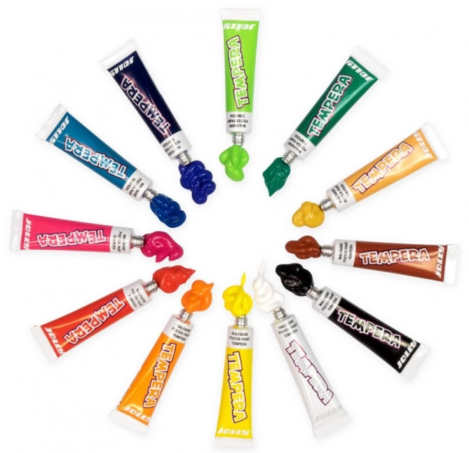 Peinture à la détrempe 12 couleurs dans une boîte métallique