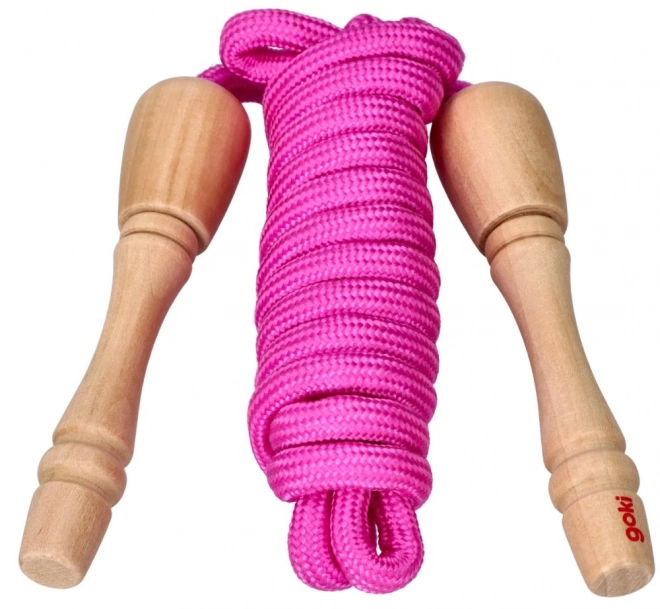 Goki corde à sauter avec poignées en bois 240 cm