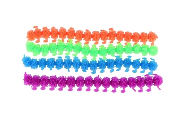 Chenille en silicone antistress à presser 24cm avec possibilité de 4 couleurs