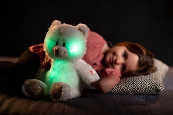 Snílek ours en peluche blanc 40 cm avec éclairage et son