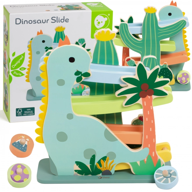 Piste de dinosaures en bois classique