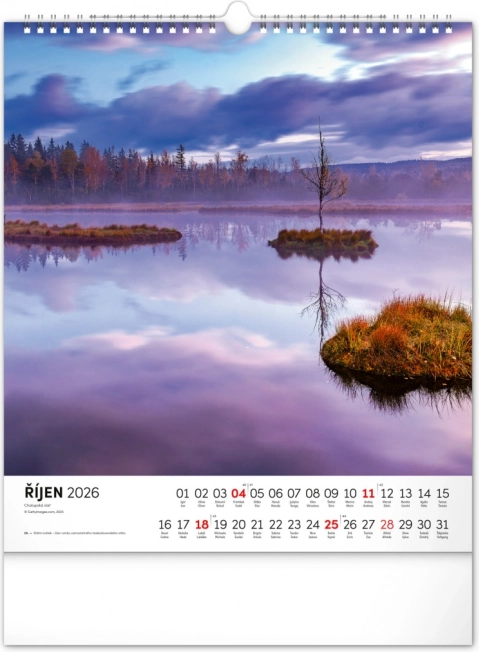 Calendrier mural Šumava 2026
