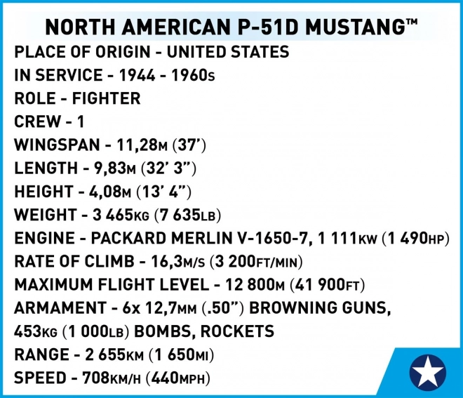 Kit de montage d'avion P-51D Mustang COBI