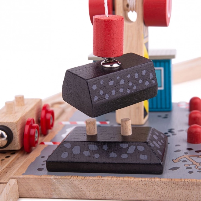 Bigjigs Rail Quai de charbons avec grue