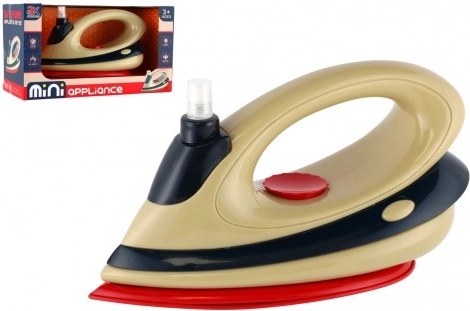 Fer à repasser en plastique 21 cm avec pulvérisateur à piles et vibration, en boîte 26x15x13 cm