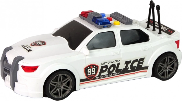 Son du moteur et sirène de police