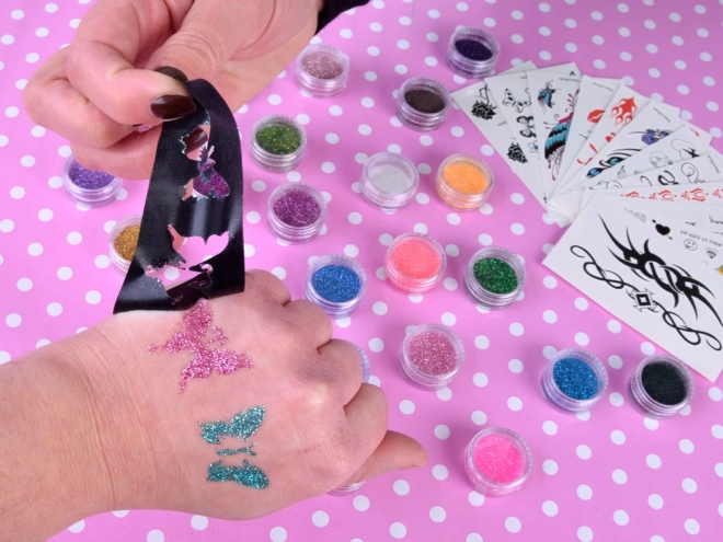 Grande trousse de tatouages pailletés pour enfants