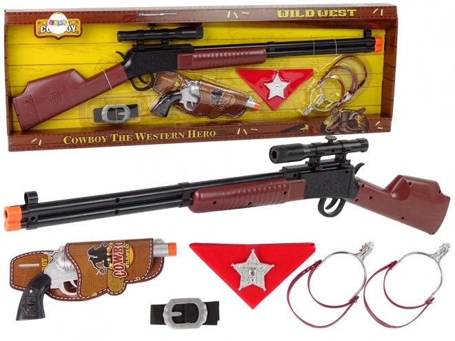 Kit de shérif cow-boy Fusil à pompe Revolver