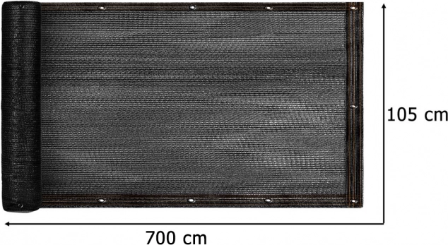 Store de balcon LUARO avec protection UV et sangles de serrage 105x700 cm