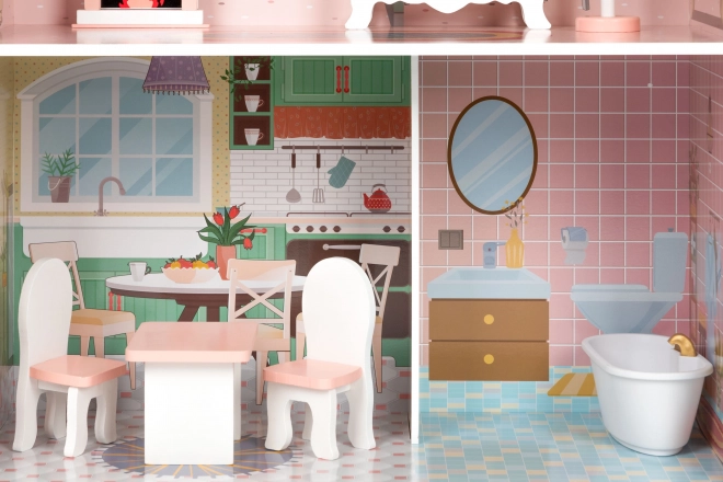Grande maison de poupées avec mobilier ECOTOYS