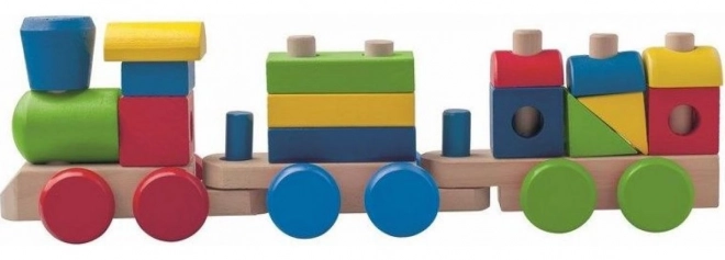 WOODY Train de Marchandises en Bois Empilable