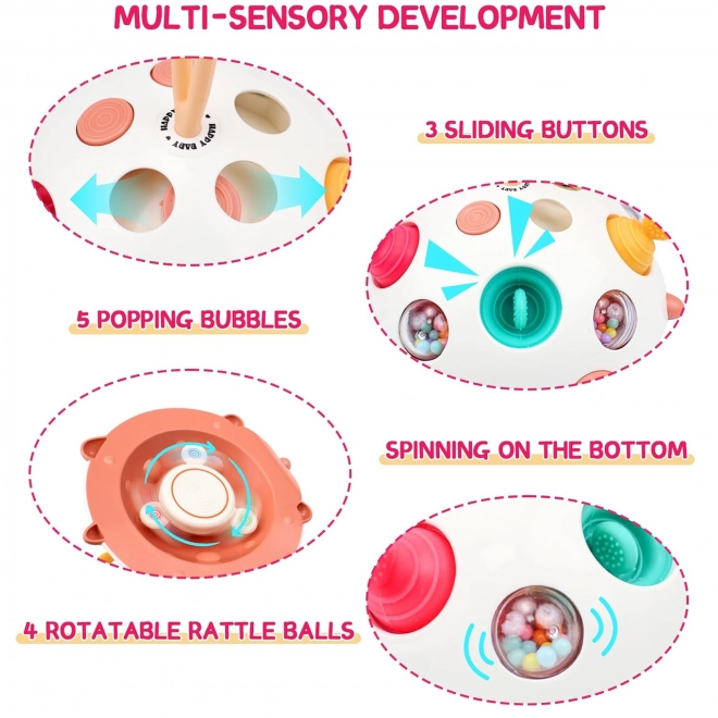 Jouet Sensoriel Hérisson 4-en-1 Pop-it Actif