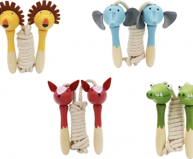Corde à sauter en bois avec animaux 210 cm