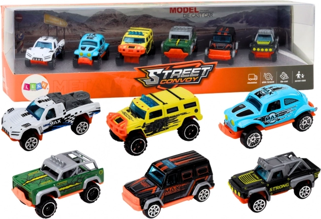 Set de petites voitures tout-terrain en métal 1:64, lot de 6 pièces