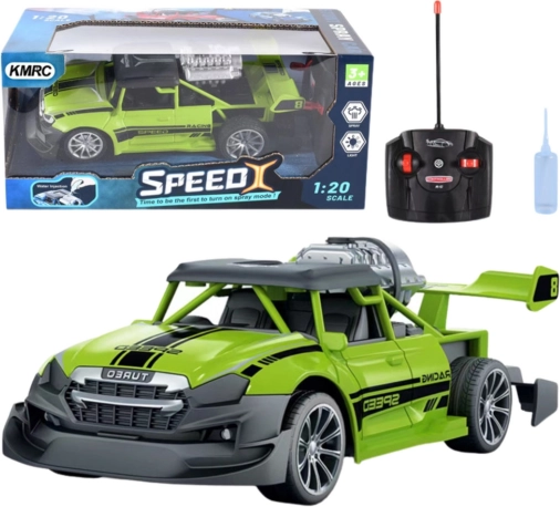 voiture RC 1:20 avec lumières et effet fumée – vert