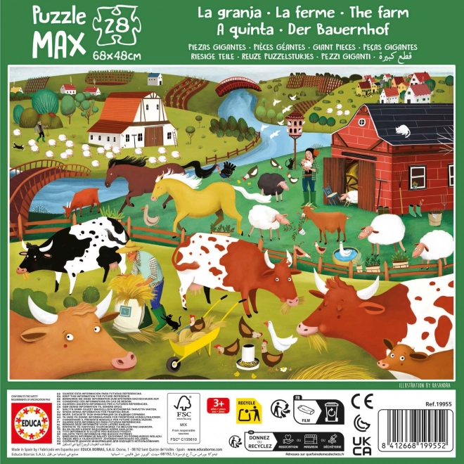Educa Puzzle Ferme 28 pièces