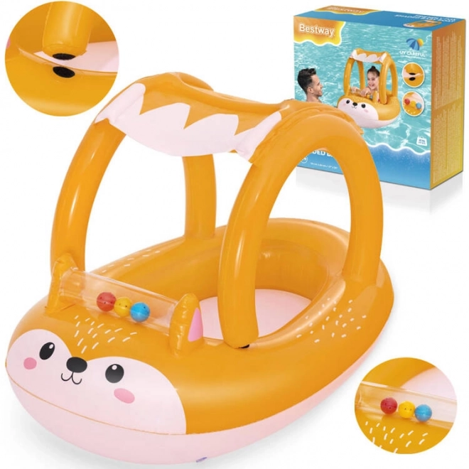 Bateau gonflable pour enfants Renard avec toit amovible