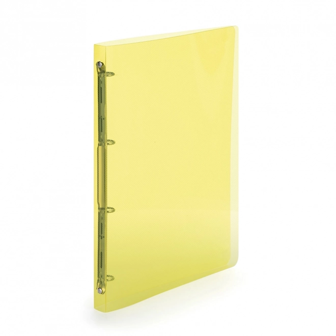 Classeur jaune A4 avec mécanique à 4 anneaux
