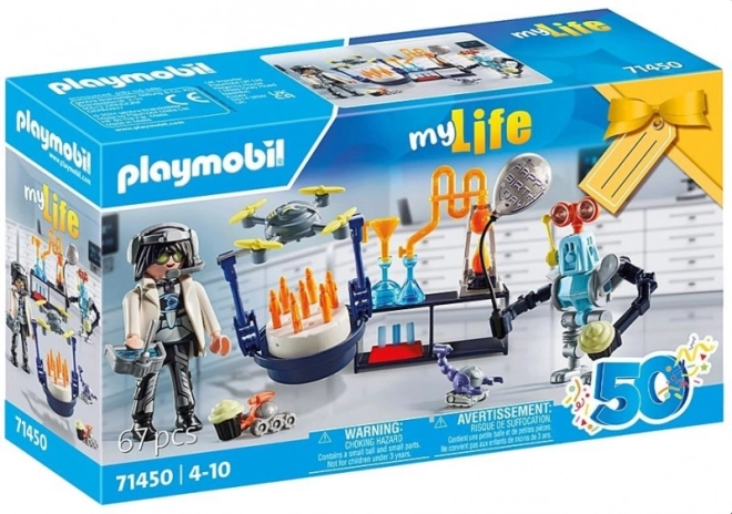 PLAYMOBIL coffret cadeau : scientifique avec robots
